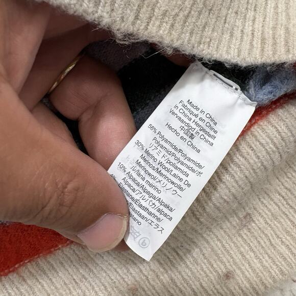 Madewell Colorful Striped Merino Wool Alpaca Sweater Womens Size Small Boxy Fit - Picture 4 of 8